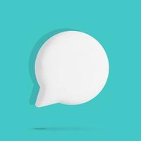 White empty space chat round bubble 3d vector design icon