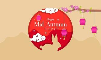 vector de fondo del festival chino del medio otoño