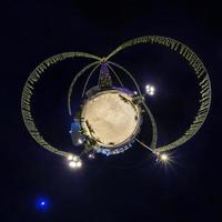 New year little planet.  Spherical aerial 360 degree panorama night view on a festive square with a Christmas tree photo