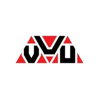 diseño de logotipo de letra triangular vuu con forma de triángulo. monograma de diseño del logotipo del triángulo vuu. plantilla de logotipo de vector de triángulo vuu con color rojo. logotipo triangular vuu logotipo simple, elegante y lujoso. vuu