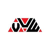 VUW triangle letter logo design with triangle shape. VUW triangle logo design monogram. VUW triangle vector logo template with red color. VUW triangular logo Simple, Elegant, and Luxurious Logo. VUW