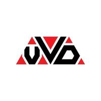 VVD triangle letter logo design with triangle shape. VVD triangle logo design monogram. VVD triangle vector logo template with red color. VVD triangular logo Simple, Elegant, and Luxurious Logo. VVD