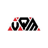 VQM triangle letter logo design with triangle shape. VQM triangle logo design monogram. VQM triangle vector logo template with red color. VQM triangular logo Simple, Elegant, and Luxurious Logo. VQM