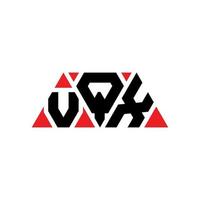 Diseño de logotipo de letra triangular vqx con forma de triángulo. monograma de diseño de logotipo de triángulo vqx. plantilla de logotipo de vector de triángulo vqx con color rojo. logotipo triangular vqx logotipo simple, elegante y lujoso. vqx