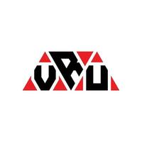 diseño de logotipo de letra de triángulo vru con forma de triángulo. monograma de diseño del logotipo del triángulo vru. plantilla de logotipo de vector de triángulo vru con color rojo. logotipo triangular vru logotipo simple, elegante y lujoso. vru