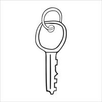 house key in doodle style vector