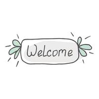 welcome in doodle style vector