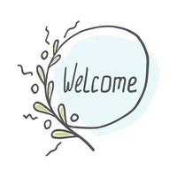 welcome in doodle style vector