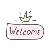 welcome in doodle style vector