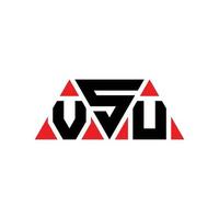 diseño de logotipo de letra triangular vsu con forma de triángulo. monograma de diseño del logotipo del triángulo vsu. plantilla de logotipo de vector de triángulo vsu con color rojo. logo triangular vsu logo simple, elegante y lujoso. contra