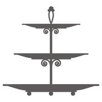 MobileCake stand in flat icon style. Empty tray for fruit and desserts. Vector silhouette