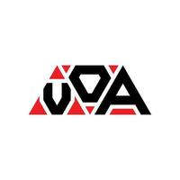 VOA triangle letter logo design with triangle shape. VOA triangle logo design monogram. VOA triangle vector logo template with red color. VOA triangular logo Simple, Elegant, and Luxurious Logo. VOA