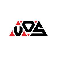 diseño de logotipo de letra triangular vos con forma de triángulo. monograma de diseño del logotipo del triángulo vos. plantilla de logotipo de vector de triángulo vos con color rojo. logo triangular vos logo simple, elegante y lujoso. Vos