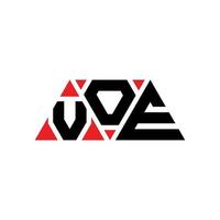 VOE triangle letter logo design with triangle shape. VOE triangle logo design monogram. VOE triangle vector logo template with red color. VOE triangular logo Simple, Elegant, and Luxurious Logo. VOE