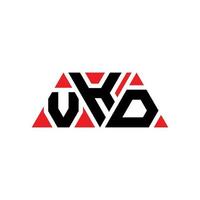 Diseño de logotipo de letra triangular vkd con forma de triángulo. monograma de diseño de logotipo de triángulo vkd. plantilla de logotipo de vector de triángulo vkd con color rojo. logotipo triangular vkd logotipo simple, elegante y lujoso. vkd