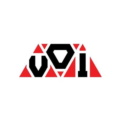 VOI triangle letter logo design with triangle shape. VOI triangle logo design monogram. VOI triangle vector logo template with red color. VOI triangular logo Simple, Elegant, and Luxurious Logo. VOI