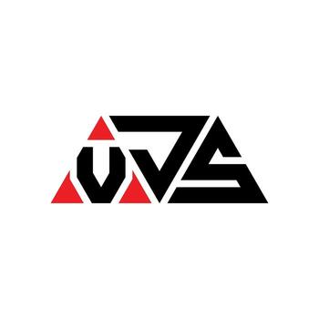 VJS triangle letter logo design with triangle shape. VJS triangle logo design monogram. VJS triangle vector logo template with red color. VJS triangular logo Simple, Elegant, and Luxurious Logo. VJS