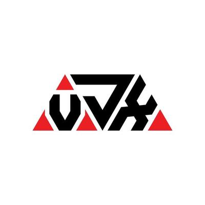 VJX triangle letter logo design with triangle shape. VJX triangle logo design monogram. VJX triangle vector logo template with red color. VJX triangular logo Simple, Elegant, and Luxurious Logo. VJX
