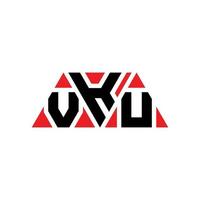 Diseño de logotipo de letra triangular vku con forma de triángulo. monograma de diseño de logotipo de triángulo vku. plantilla de logotipo de vector de triángulo vku con color rojo. logotipo triangular vku logotipo simple, elegante y lujoso. vkú