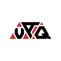 diseño de logotipo de letra triangular vaq con forma de triángulo. monograma de diseño del logotipo del triángulo vaq. plantilla de logotipo de vector de triángulo vaq con color rojo. logotipo triangular vaq logotipo simple, elegante y lujoso. vacío