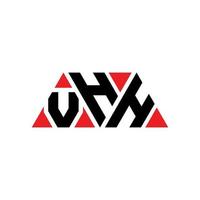 VHH triangle letter logo design with triangle shape. VHH triangle logo design monogram. VHH triangle vector logo template with red color. VHH triangular logo Simple, Elegant, and Luxurious Logo. VHH