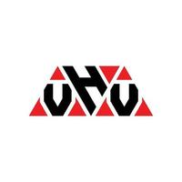 diseño de logotipo de letra triangular vhv con forma de triángulo. monograma de diseño de logotipo de triángulo vhv. plantilla de logotipo de vector de triángulo vhv con color rojo. logo triangular vhv logo simple, elegante y lujoso. vhv