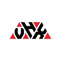 Diseño de logotipo de letra triangular vhx con forma de triángulo. monograma de diseño del logotipo del triángulo vhx. plantilla de logotipo de vector de triángulo vhx con color rojo. logotipo triangular vhx logotipo simple, elegante y lujoso. vhx