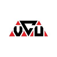 VCU triangle letter logo design with triangle shape. VCU triangle logo design monogram. VCU triangle vector logo template with red color. VCU triangular logo Simple, Elegant, and Luxurious Logo. VCU
