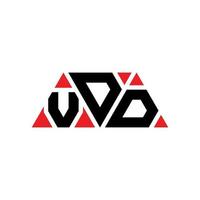 VDD triangle letter logo design with triangle shape. VDD triangle logo design monogram. VDD triangle vector logo template with red color. VDD triangular logo Simple, Elegant, and Luxurious Logo. VDD