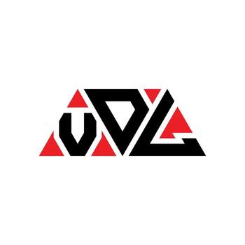 VDL triangle letter logo design with triangle shape. VDL triangle logo design monogram. VDL triangle vector logo template with red color. VDL triangular logo Simple, Elegant, and Luxurious Logo. VDL