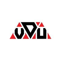 VDU triangle letter logo design with triangle shape. VDU triangle logo design monogram. VDU triangle vector logo template with red color. VDU triangular logo Simple, Elegant, and Luxurious Logo. VDU