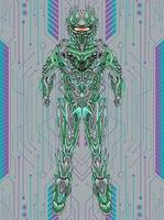 ilustración personaje mecha robot cuerpo completo vector