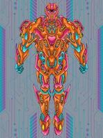 Robot body armor mecha soldier illustration vector