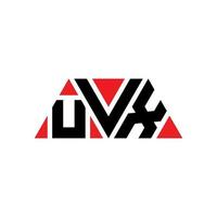 diseño de logotipo de letra triangular uvx con forma de triángulo. monograma de diseño del logotipo del triángulo uvx. Plantilla de logotipo de vector de triángulo uvx con color rojo. logotipo triangular uvx logotipo simple, elegante y lujoso. uvx