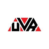 diseño de logotipo de letra triangular uvr con forma de triángulo. monograma de diseño del logotipo del triángulo uvr. plantilla de logotipo de vector de triángulo uvr con color rojo. logotipo triangular uvr logotipo simple, elegante y lujoso. UVR