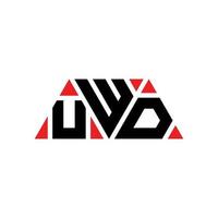 diseño de logotipo de letra triangular uwd con forma de triángulo. monograma de diseño de logotipo de triángulo uwd. plantilla de logotipo de vector de triángulo uwd con color rojo. logotipo triangular uwd logotipo simple, elegante y lujoso. uwd