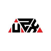 diseño de logotipo de letra triangular uzx con forma de triángulo. monograma de diseño del logotipo del triángulo uzx. plantilla de logotipo de vector de triángulo uzx con color rojo. logotipo triangular uzx logotipo simple, elegante y lujoso. uzx