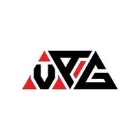 VAG triangle letter logo design with triangle shape. VAG triangle logo design monogram. VAG triangle vector logo template with red color. VAG triangular logo Simple, Elegant, and Luxurious Logo. VAG