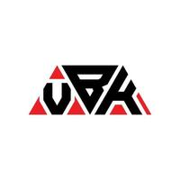 Diseño de logotipo de letra de triángulo vbk con forma de triángulo. monograma de diseño de logotipo de triángulo vbk. plantilla de logotipo de vector de triángulo vbk con color rojo. logotipo triangular vbk logotipo simple, elegante y lujoso. vbk