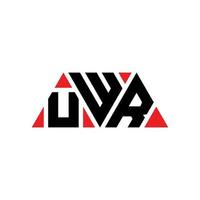 Diseño de logotipo de letra triangular uwr con forma de triángulo. monograma de diseño del logotipo del triángulo uwr. plantilla de logotipo de vector de triángulo uwr con color rojo. logotipo triangular uwr logotipo simple, elegante y lujoso. uwr