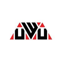 UWU triangle letter logo design with triangle shape. UWU triangle logo design monogram. UWU triangle vector logo template with red color. UWU triangular logo Simple, Elegant, and Luxurious Logo. UWU