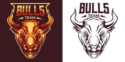 bull head esport logo mascot design vector