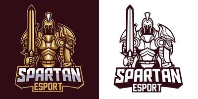 diseño de mascota de logotipo espartano esport vector