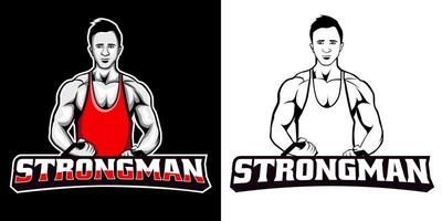 muscle man esport logo mascot design vector