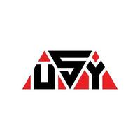 diseño de logotipo de letra de triángulo usy con forma de triángulo. monograma de diseño de logotipo de triángulo usy. plantilla de logotipo de vector de triángulo usy con color rojo. logotipo triangular usy logotipo simple, elegante y lujoso. usy