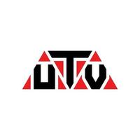 UTV triangle letter logo design with triangle shape. UTV triangle logo design monogram. UTV triangle vector logo template with red color. UTV triangular logo Simple, Elegant, and Luxurious Logo. UTV