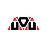 uou diseño de logotipo de letra triangular con forma de triángulo. monograma de diseño del logotipo del triángulo uou. plantilla de logotipo de vector de triángulo uou con color rojo. logotipo triangular uou logotipo simple, elegante y lujoso. usted