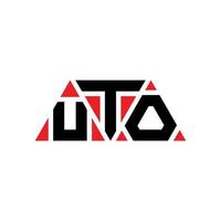 diseño de logotipo de letra de triángulo uto con forma de triángulo. monograma de diseño de logotipo de triángulo automático. plantilla de logotipo de vector de triángulo uto con color rojo. logotipo triangular uto logotipo simple, elegante y lujoso. uto