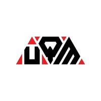UQM triangle letter logo design with triangle shape. UQM triangle logo design monogram. UQM triangle vector logo template with red color. UQM triangular logo Simple, Elegant, and Luxurious Logo. UQM