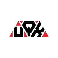 UQX triangle letter logo design with triangle shape. UQX triangle logo design monogram. UQX triangle vector logo template with red color. UQX triangular logo Simple, Elegant, and Luxurious Logo. UQX